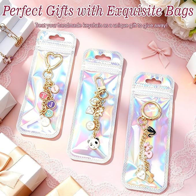Pjordo 652Pcs Charm Lip Gloss Keychain Making Kit, DIY Keychain Kit Includes - Image 6