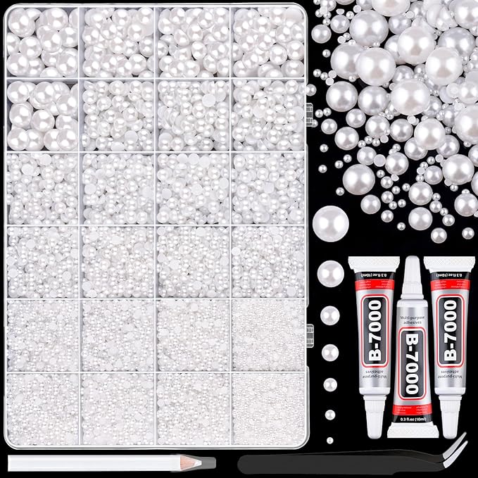 16500Pcs Flatback Pearls for Crafting, Bedazzling Kit for DIY Crafts Clothing by TINKRSTUFF