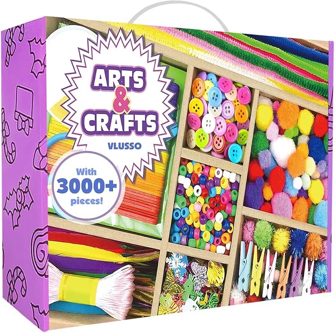 VLUSSO 3000Pcs DIY Arts and Crafts Supplies Kit by VLUSSO