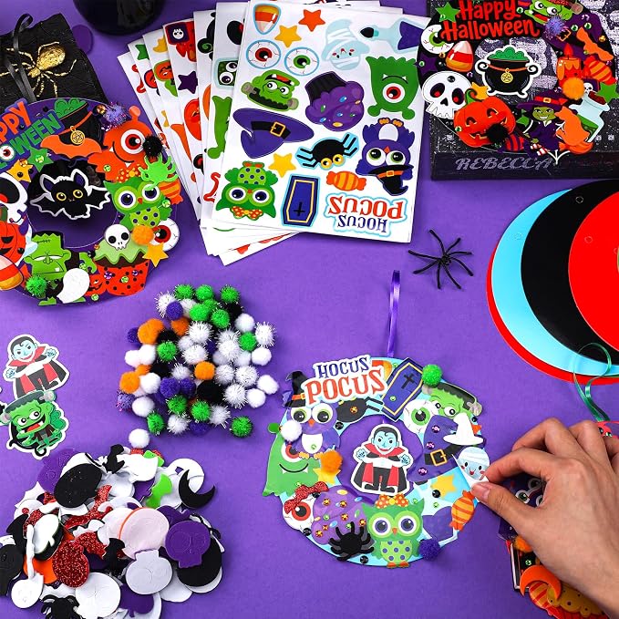 Hollowfly 48 Sets Halloween Wreath Craft Kits - Image 2
