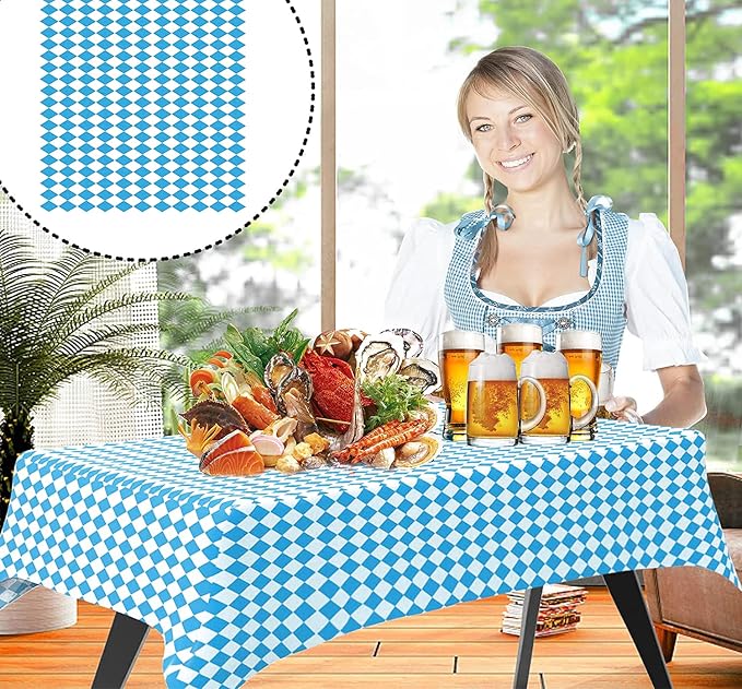 Iceyyyy 6 Pcs Oktoberfest Tablecloth- 54" x 108" Oktoberfest Bavarian Flag - Image 6