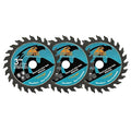 Wood Cutting Disc 3 Inch 3pcs - 24T TCT Carbide Tipped Teeth Compact Circular Saw Blade with 10mm Arbor, General Purpose for Cuttting in Wood Plastic and Composite Materials