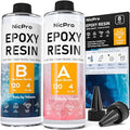 Nicpro 8 Ounce Crystal Clear Epoxy Resin Kit, Food Safe DIY Starter Epoxy Resin by Nicpro
