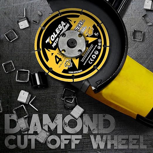 TOLESA Diamond Cutting Wheel 4 1/2 x 7/8 Inch for Metal, Cut Off Wheel with 5000+ Cuts on Rebar, Steel, Iron and INOX, 1 Pack