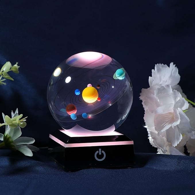 Qianwei 3D Solar System Model Crystal Ball Astronomy Gifts Men Space Decor | - Image 3
