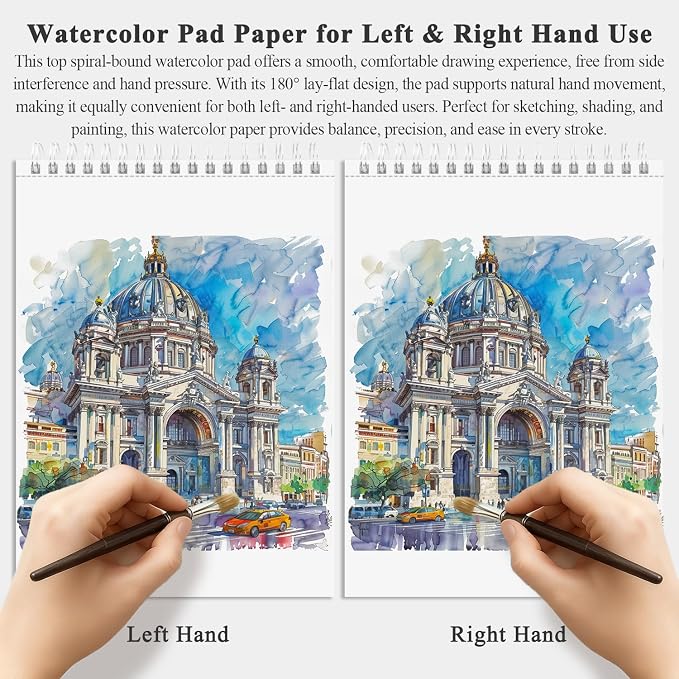 Watercolor Sketchbook 10"x12", 32 Sheets Water Color Paper, 140lb/300gsm - Image 5