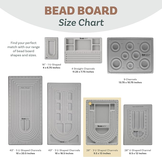 The Beadsmith Bead Board, 3 U-Shaped Channels, 6 Recessed Compartments - Image 6