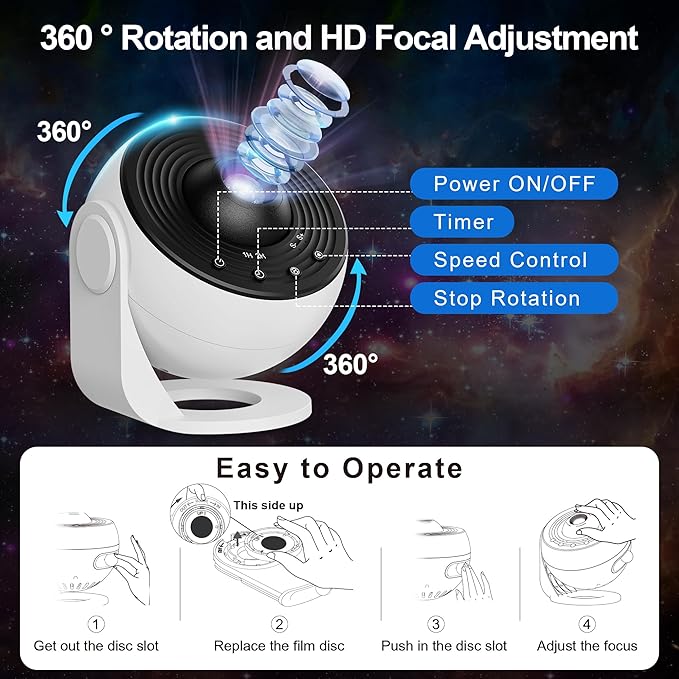 Galaxy Projector Pro for Bedroom, 13 in 1 Planetarium Star Projector - Image 4