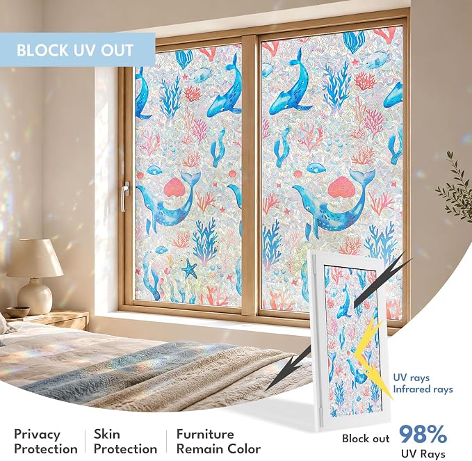ADD.HERES Window Privacy Film, Stained Glass Decorative Static Cling, Removable - Image 4