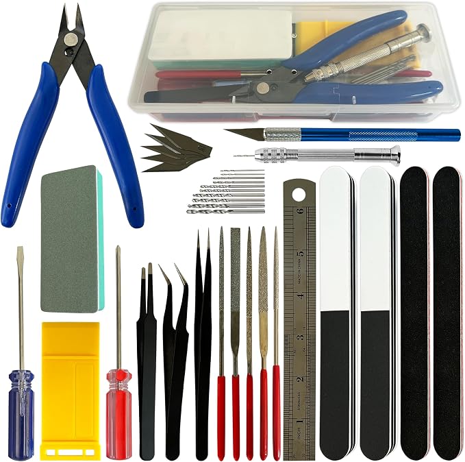 36 Pcs DIY Modeling Hobby Tool Kit, Basic Modeler Craft Set, Dollhouse & Gundam by Unknown