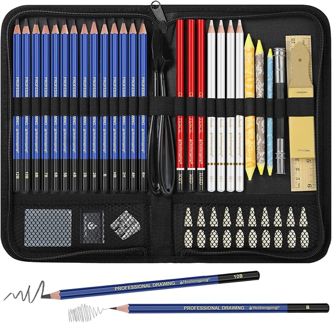 53 Pack Drawing Set Sketch Kit, Sketching Supplies by Unknown