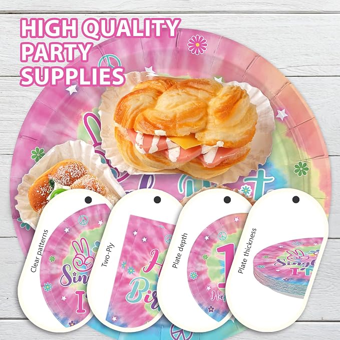 96Pcs Tie Dye 10th Birthday Party Decorations - Image 6