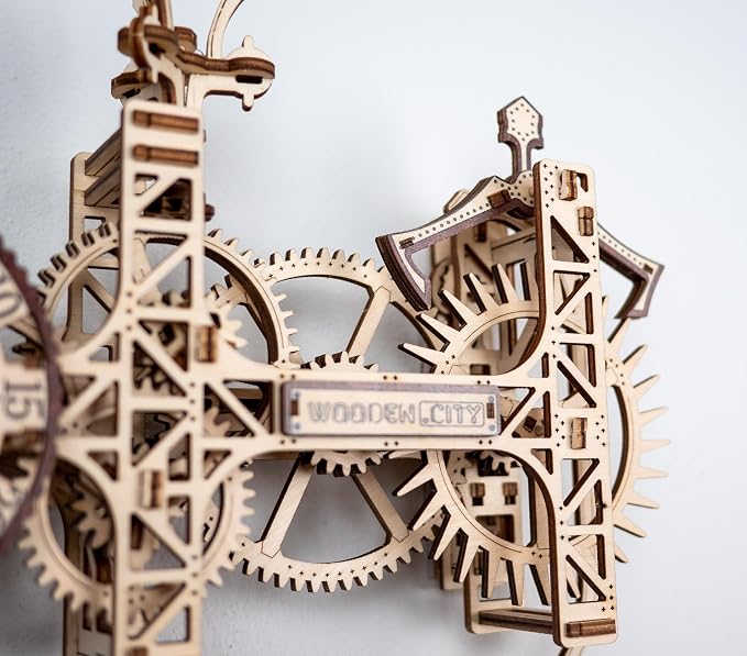 WOODEN.CITY Steampunk Wall Clock Kit – 3D Wooden Puzzle - Image 3