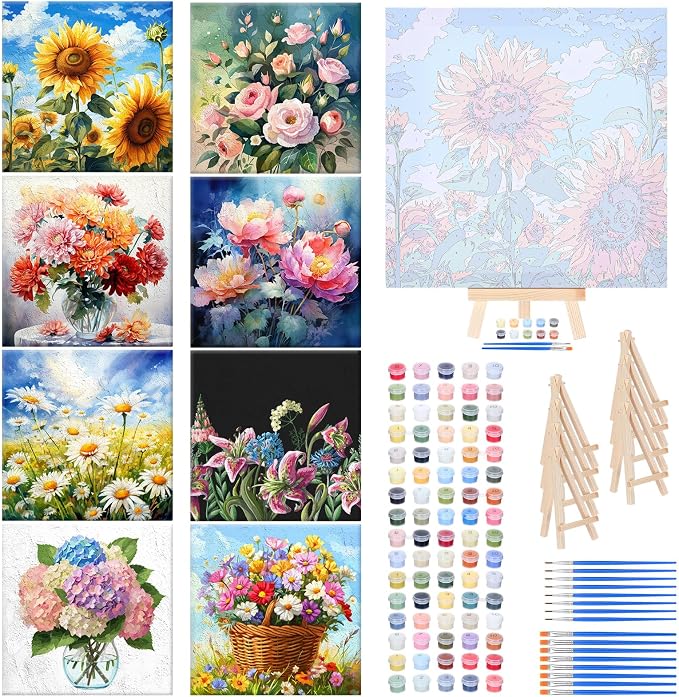 RoundFunny 8 Set Paint by Numbers Kit by RoundFunny