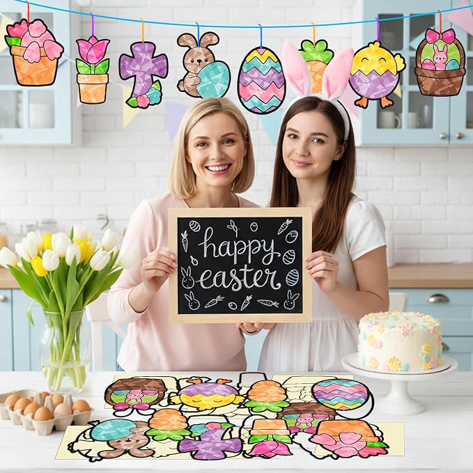Eersida 32 Sets Easter Suncatcher Craft Kit, Easter Window Art Crafts - Image 8