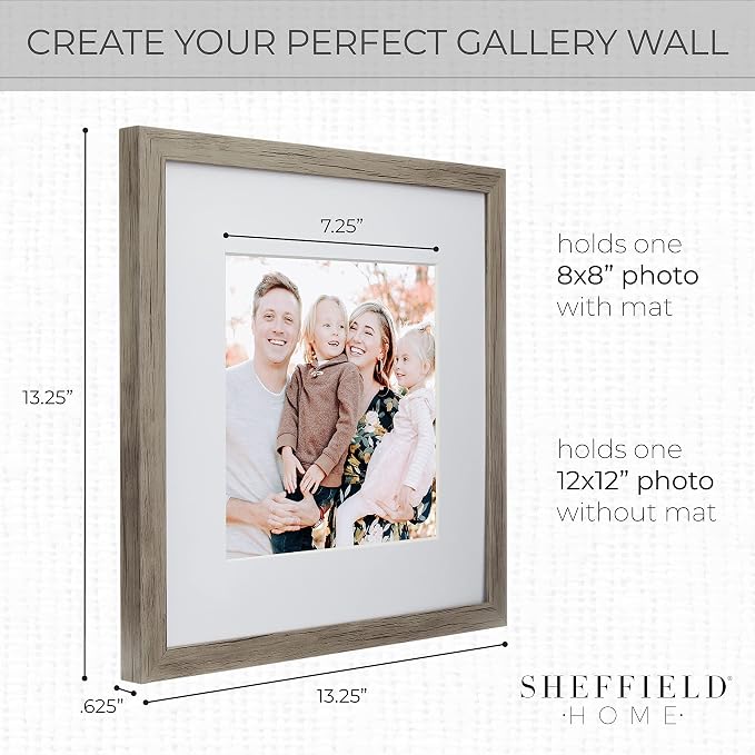 Sheffield Home 9 Piece Gallery Wall Frame Set, 12x12 Inch - Image 3