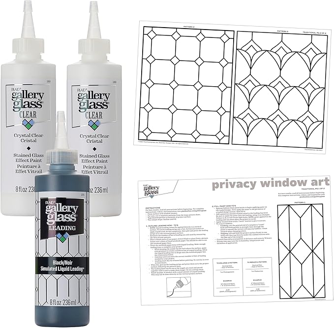 Gallery Glass Privacy Window PROMOGGPW22, Stained Glass Pattern Pack by GalleryGlass
