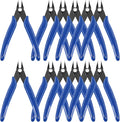 Keadic 12Pcs 5" Wire Cutters with Internal Spring and Soft Rubber Handle, Mini Flush Cutters, Micro Cutting Pliers Wire Nippers, Small Side Cutters for Hobby Modeling Jewelry Electronic Crafts (Blue)