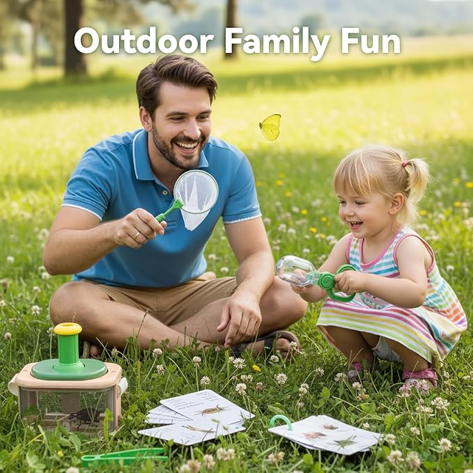 Wooden Bug Catcher for Kids, 360° Rotating Magnifier, Insect Explorer kit - Image 3