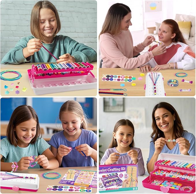 TingingYuli Friendship Bracelet Making Kit, 3-Layer Storage Box, Gift 6-12 | - Image 4