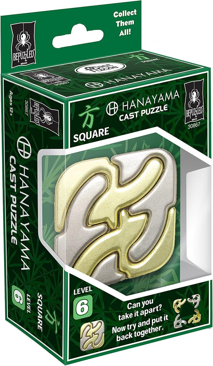 BePuzzled | Square Hanayama Metal Brainteaser Puzzle Mensa Rated Level 6 - Image 7