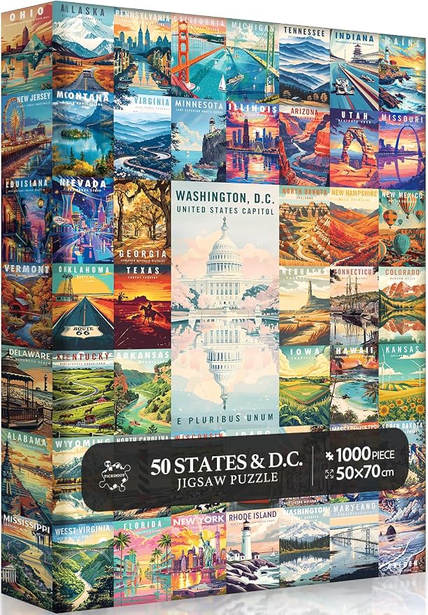50 States & Washington, D.C. Jigsaw Puzzles by Unknown
