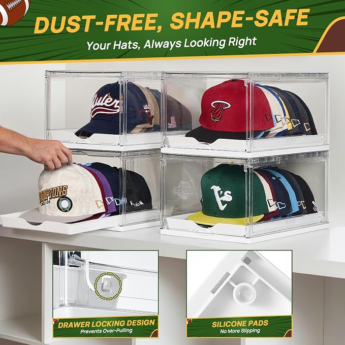 Vtopmart 1 Pack Hat Organizer for Baseball Caps, Large Cap Storage - Image 5