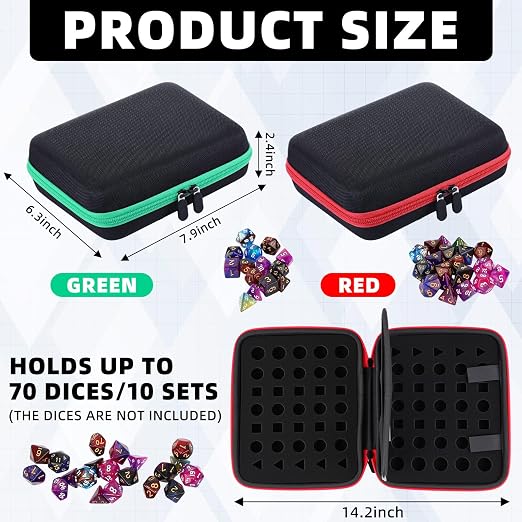 Aoriher 2 Pcs Dice Case with Removable Slotted Tray - Image 2