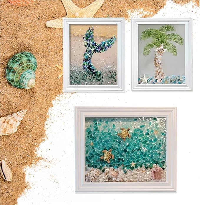 LYJZYXGS Sea Glass Art Kit, DIY Resin Beach Art Kit, Modern Ocean Painting Kit - Image 6