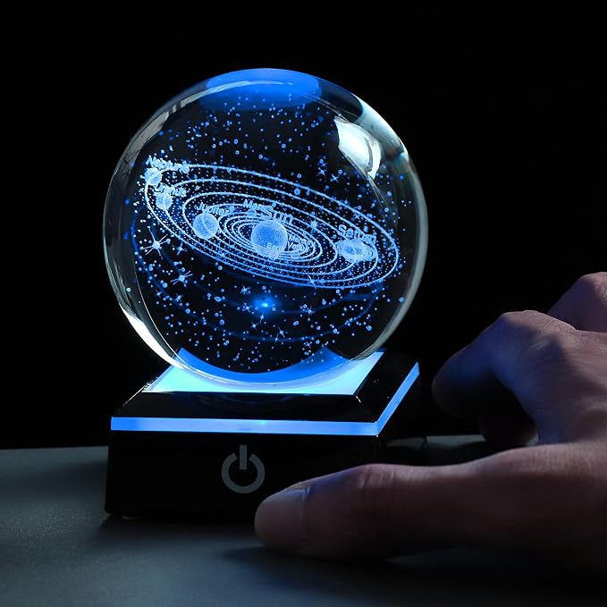 Qianwei 3D Solar System Model Crystal Ball Astronomy Gifts Men Space Decor | - Image 6