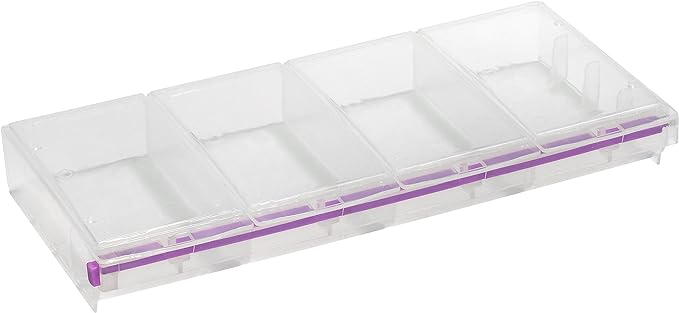 Craft Mates Bead Organizer, 4 Locking Compartments, Plastic Storage | Clear by CRAFTMATES