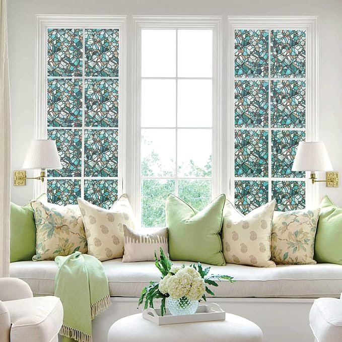 funlife Original Hand-Drawn Privacy Stained Glass Window Film, Single Sided - Image 8