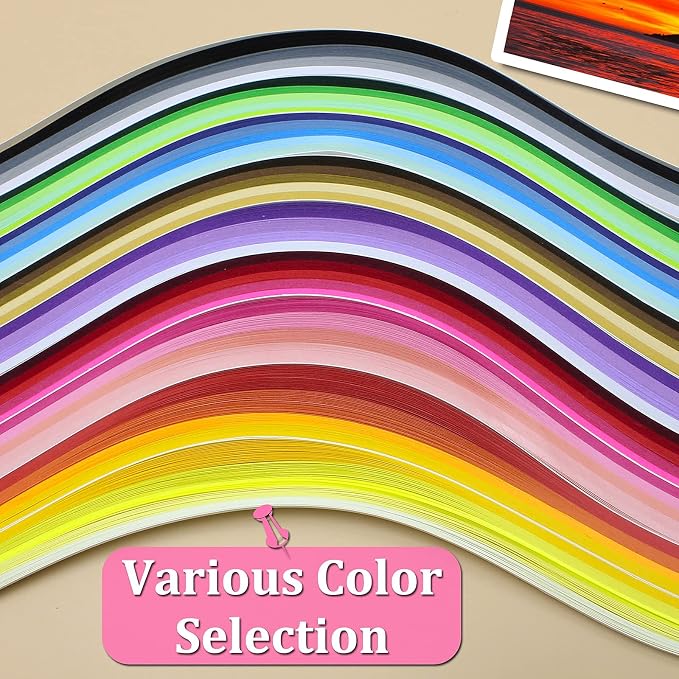 Zorfeter Multi-Color Quilling Paper Strips Kits, 3mm Width, 900 Strips - Image 2