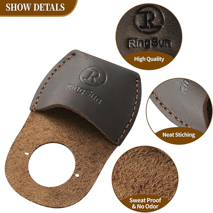 RingSun Thumb Guard Wood Carving Tools, Leather Finger Protector, Handmade Carpenter Working Carving Kit Accessories
