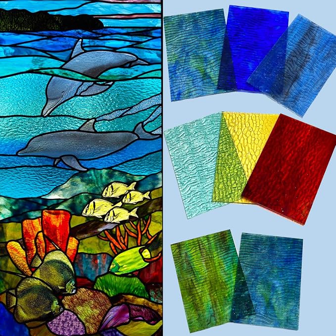 LITMIND 12 Sheets Transparent Textured Stained Glass Variety Pack, 4x6 Inch - Image 3