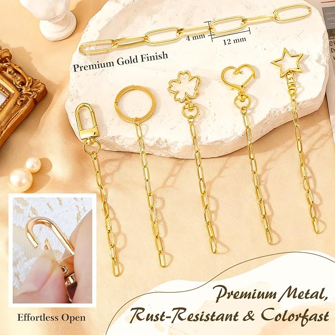 Ecoofor 50 Set Keychain Making Kit, 5 Style Metal Keychain Clips - Image 2