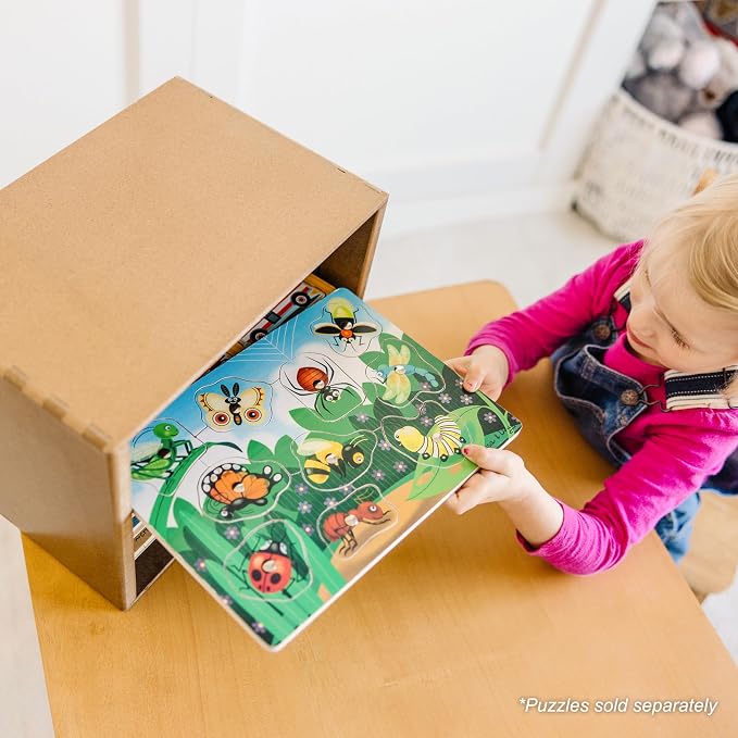 Melissa & Doug Natural Wood Puzzle Storage Case - Image 8