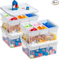 Citylife 17QT 4-Pack Plastic Craft Storage Box Buildable Lid Removable Tray | by Anywish