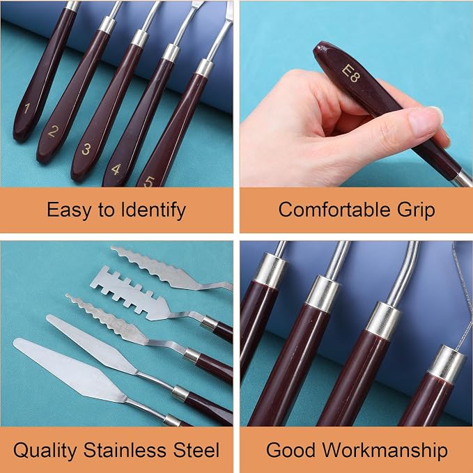29 Pcs Palette Knife Set, Stainless Steel Palette Knife - Image 4