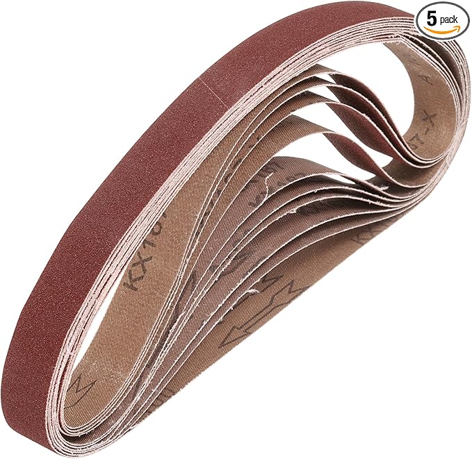 HARFINGTON 1 x 30 Inch Sanding Belts, 5 Pcs 100 Grits Aluminum Oxide Abrasive Belt Sander File Belt for Woodworking, Metal Polishing, Knife Sharpener