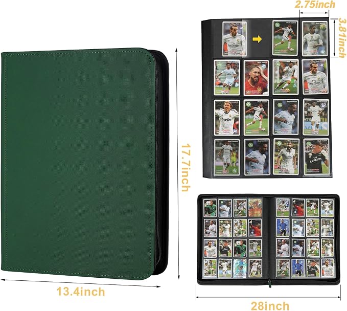 16 Pocket Ringless Side Loading Trading Card Binder, 1024 Cards PU Fixed Page - Image 2