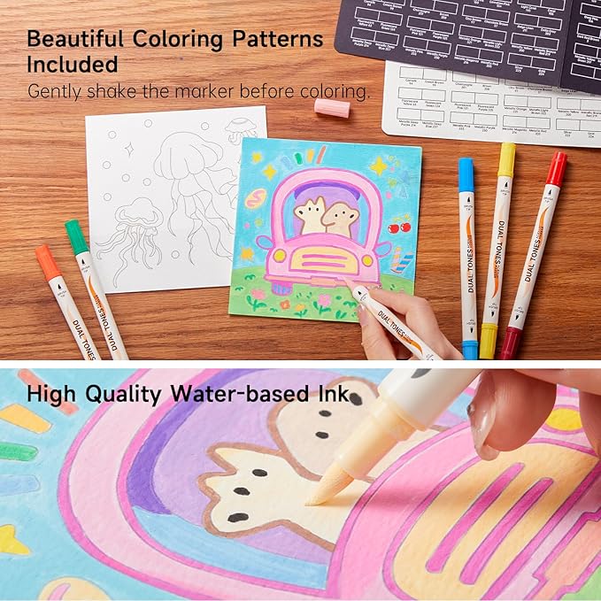 Shuttle Art 120 Colors Dual Tone Acrylic Paint Markers, 60 Pack Acrylic Paint - Image 7