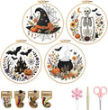 Halloween Embroidery Kit, Pumpkin Cross Stitch Kits, 4 Set Craft Kits by BBLYBD