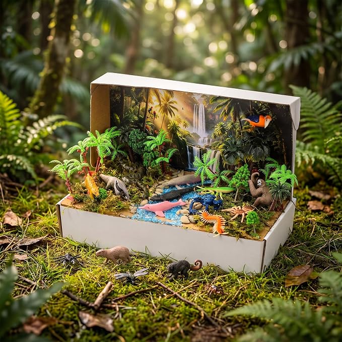 90 Pcs Tropical Rainforest Diorama Kit Habitat Project Box Set Rainforest - Image 3