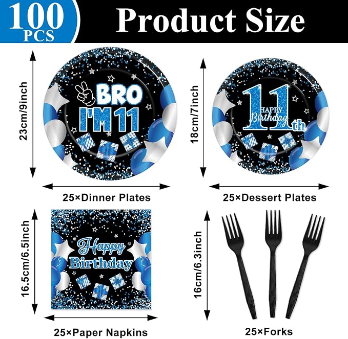 Qyeahkj 100 Pcs 11th Birthday Decorations - Image 2