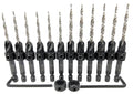 FTG USA 6 Pc #6 (9/64"), 6 Pc #8 (11/64") Countersink Drill Bit Set with Depth Stop Collar, Hex Wrench - Tapered Drill Bits for Wood