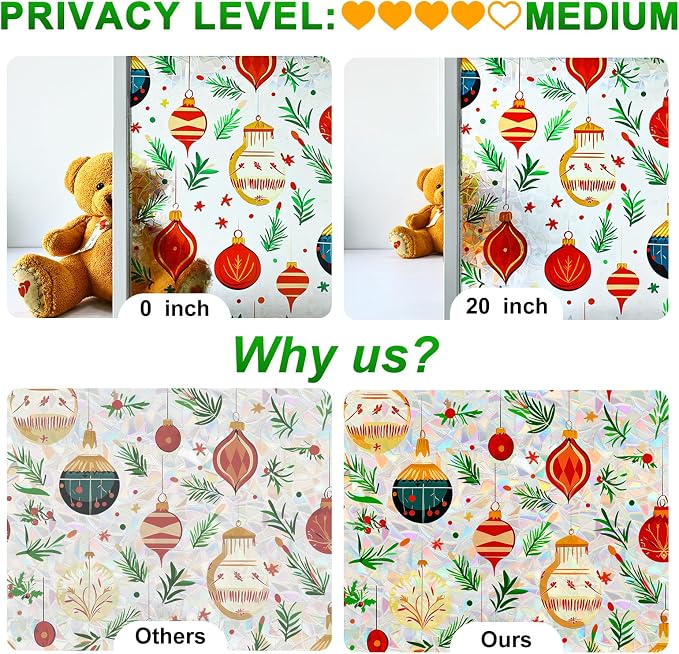 SOMWISE Rainbow Window Privacy Film, Heat Control, UV Blocking, Anti-Glare - Image 7