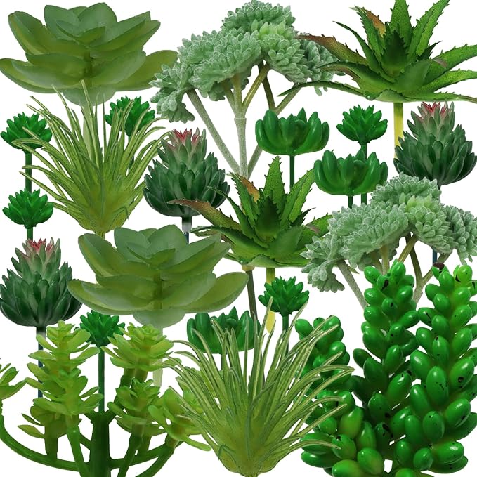 Succulents Plants Artificial, Mini Faux Succulents by Unknown