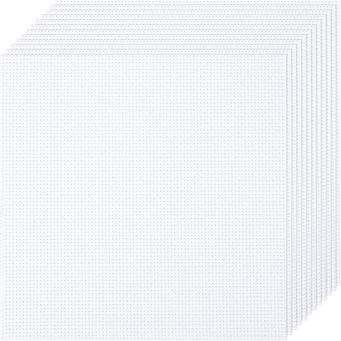 12 PCS Cross Stitch Aida Fabric 14 Count, 7.8 by 7.8 Inch, Classic Reserve by MYFAMIREA