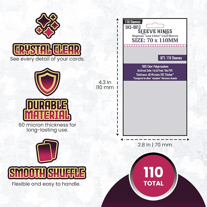 Sleeve Kings Standard Card Sleeves – 110 Count, Large Size, Compatible - Image 4